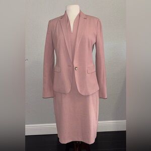 Ann Taylor Blush Pink Belted Midi Dress